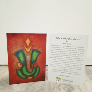 Inspirational Art Card 5″x7″ – Manifest Abundance (Pack of 3 cards)