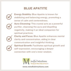 Blue Apatite Crystal Bracelet Infused with Healing Reiki Energy & Vedic Mantras