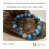 Blue Apatite Crystal Bracelet Infused with Healing Reiki Energy and Vedic Mantras