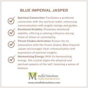 Blue Imperial Jasper Crystal Bracelet Infused with Healing Reiki Energy & Vedic Mantras