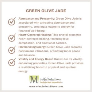 Green Olive Jade Crystal Bracelet Infused with Healing Reiki Energy & Vedic Mantras