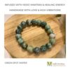 Green Spot Jasper Crystal Bracelet Infused with Healing Reiki Energy and Vedic Mantras