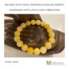 Honey Jade Crystal Bracelet Infused with Healing Reiki Energy and Vedic Mantras