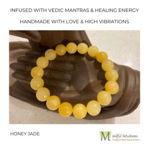 Honey Jade Crystal Bracelet Infused with Healing Reiki Energy & Vedic Mantras