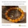 Orange Carnelian Crystal Bracelet Infused with Healing Reiki Energy and Vedic Mantras