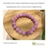 Purple Angelite Crystal Bracelet Infused with Healing Reiki Energy and Vedic Mantras