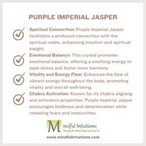 Purple Imperial Jasper Crystal Bracelet Infused with Healing Reiki Energy & Vedic Mantras