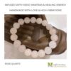Rose Quartz Crystal Bracelet Infused with Healing Reiki Energy and Vedic Mantras