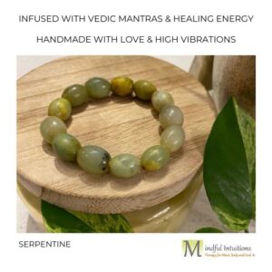 Serpentine Crystal Bracelet Infused with Healing Reiki Energy & Vedic Mantras