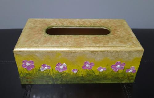 Hand Painted Wooden Tissue Box Holder